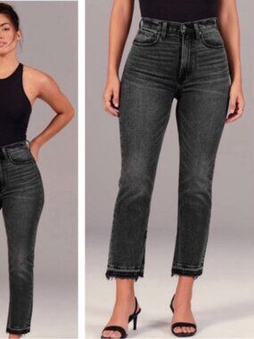 Abercrombie & Fitch Curve Love The Ankle Straight Ultra High Rise Jeans 26 2 S